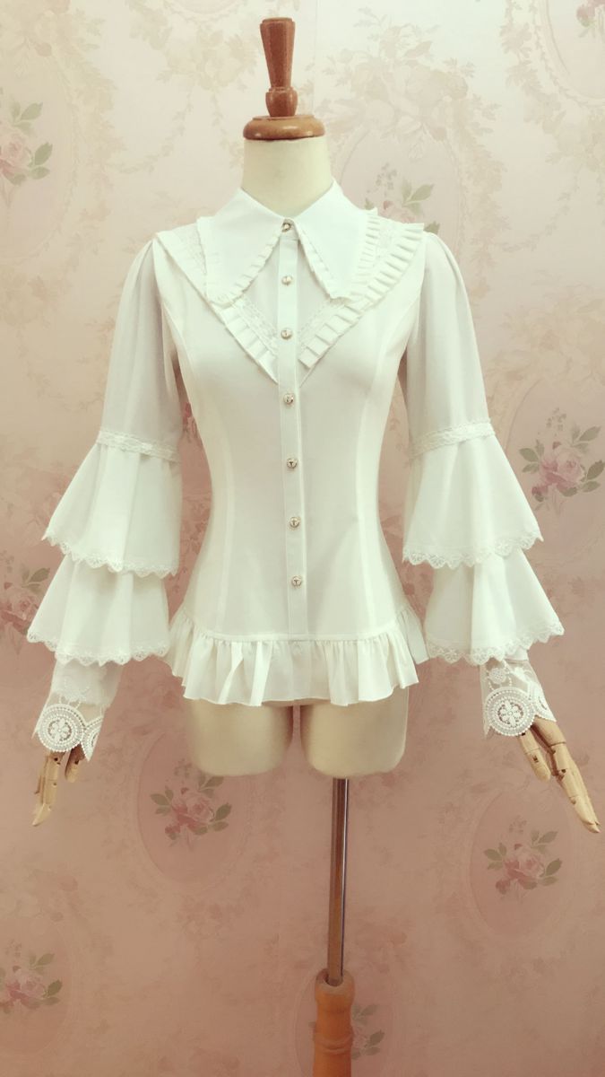 Yilia - Elegant Lolita Long Sleeve Slim Fit - Blouse Innerwear