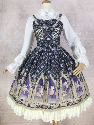 Dream Elf - Chiffon Lolita JSK Dress XS black