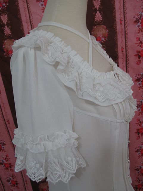Yilia - Square Collar Chiffon Lolita Loose - Blouse Innerwear