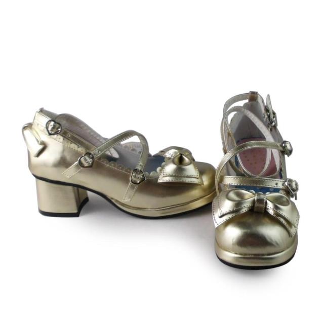 Antaina - Sweet Chunky Heels - Round-toe Lolita shoes with a platform and crossover straps