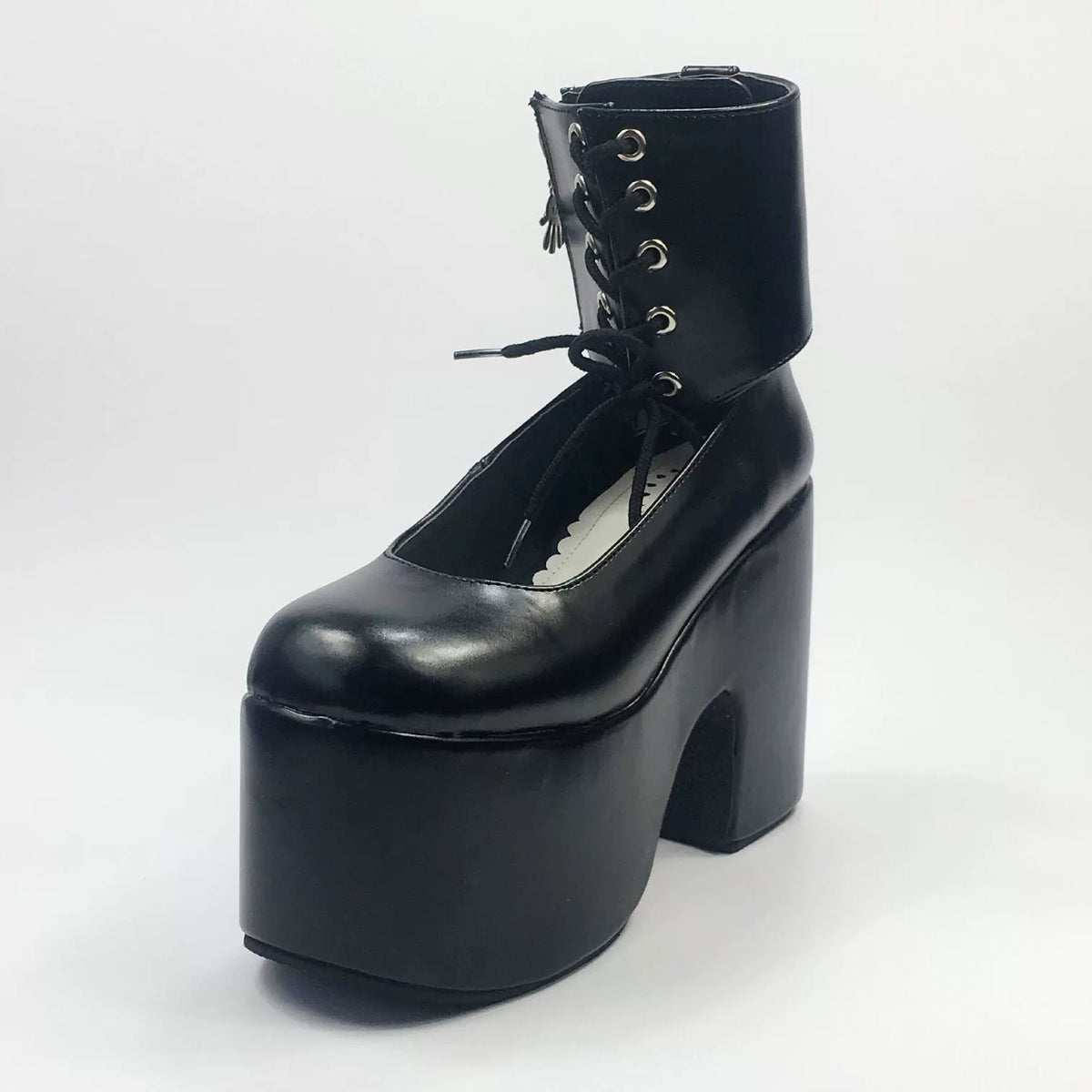 Antaina - British Style - High-platform Lolita shoes with round toe and ankle zipper