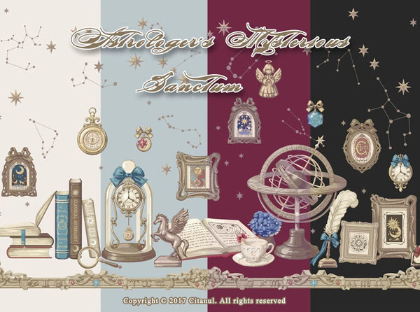 Krad Lanrete - Astrologer's Mysterious Sanctum - Celestial-Print JSK with Book Motifs