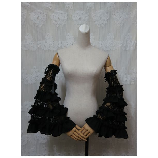 Yami - Hime Sleeves - Pair of Lolita Hime sleeves with flared cuffs - product detail 3