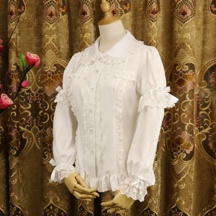 DMFS Lolita - Sweet Lolita Shirt Short Sleeve - Chiffon Blouse Innerwear