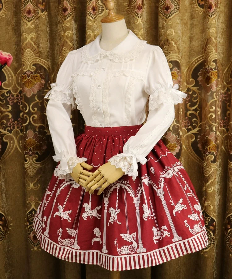 DMFS Lolita - Sweet Lolita Shirt Short Sleeve - Chiffon Blouse Innerwear