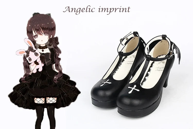 Angelic imprint - Gothic Lolita Wings and Cross Shoes - for Chistmas Shoes
