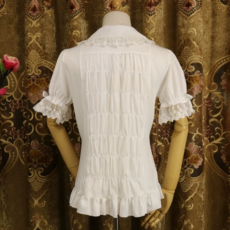 DMFS Lolita - Sweet Lolita Shirt Short Sleeve - Chiffon Blouse Innerwear