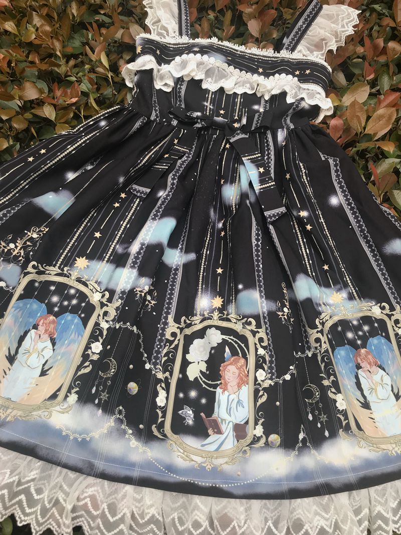 Yilia - Oriel's Blessing - Angel-themed Printed Lolita Jumper Dress