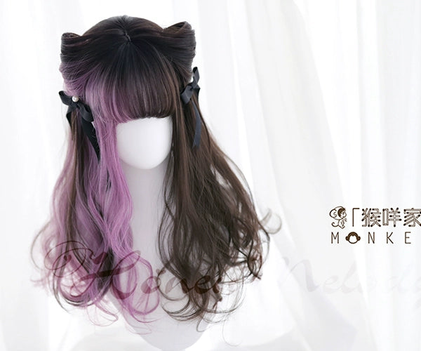 Spot MONKEEP Monkey Bajia, Seven Deadly Sins 55CM handmade large roll color matching bleaching gradual change original wig