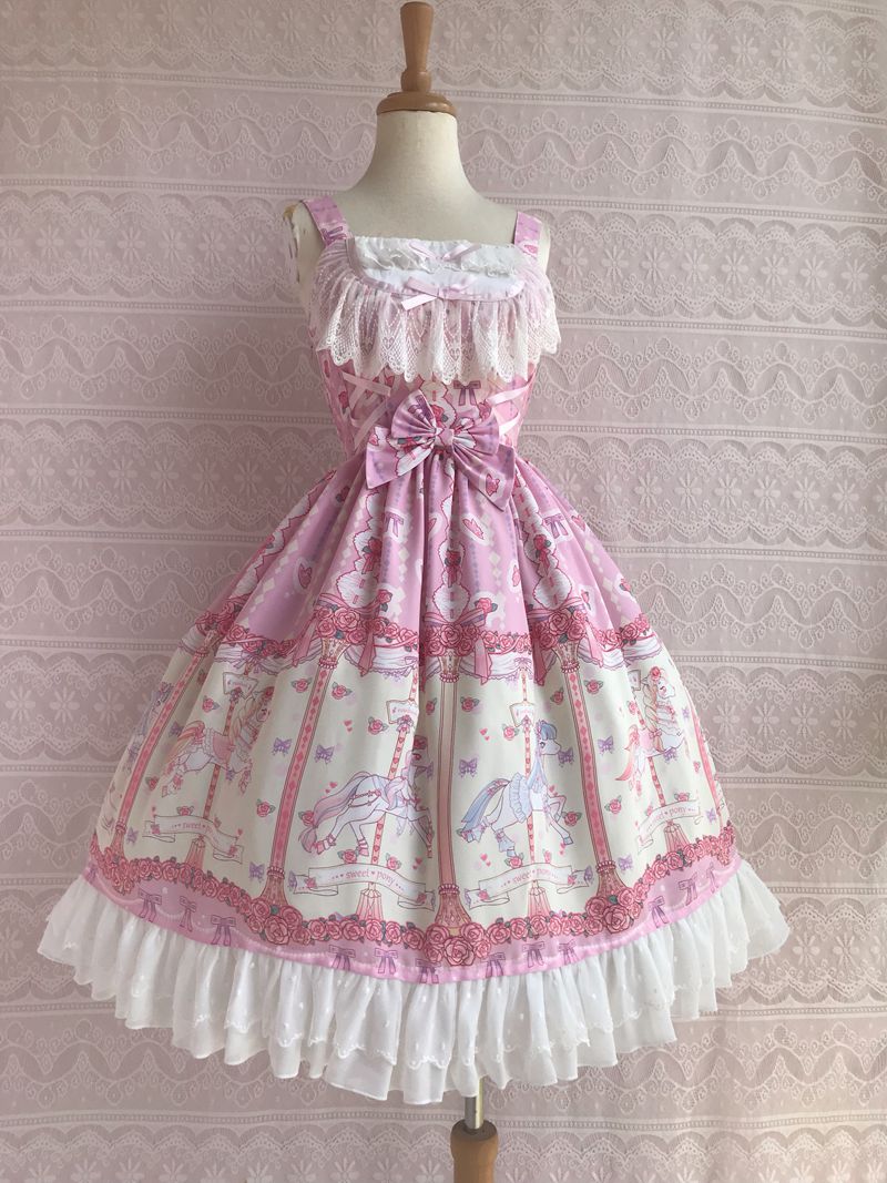Rose Carousel - Chiffon JSK Dress XS pink