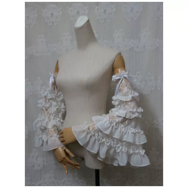 Yami - Hime Sleeves - Pair of Lolita Hime sleeves with flared cuffs - product detail 9