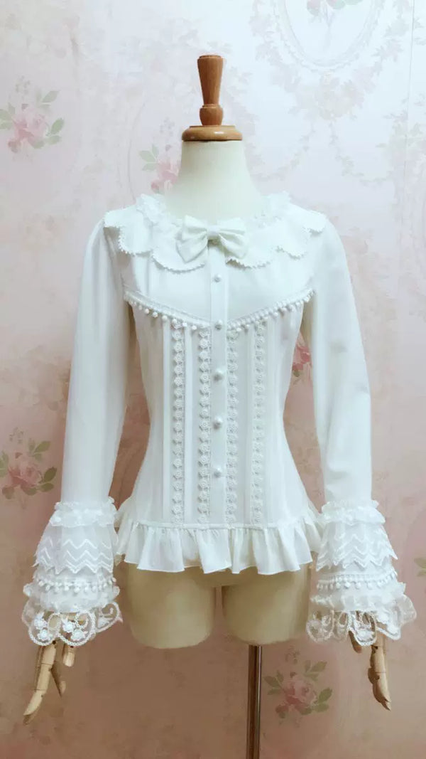 Yilia - Petal Collar - Ornate Hime Sleeve Blouse