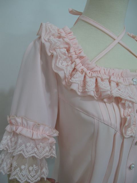 Yilia - Square Collar Chiffon Lolita Loose - Blouse Innerwear