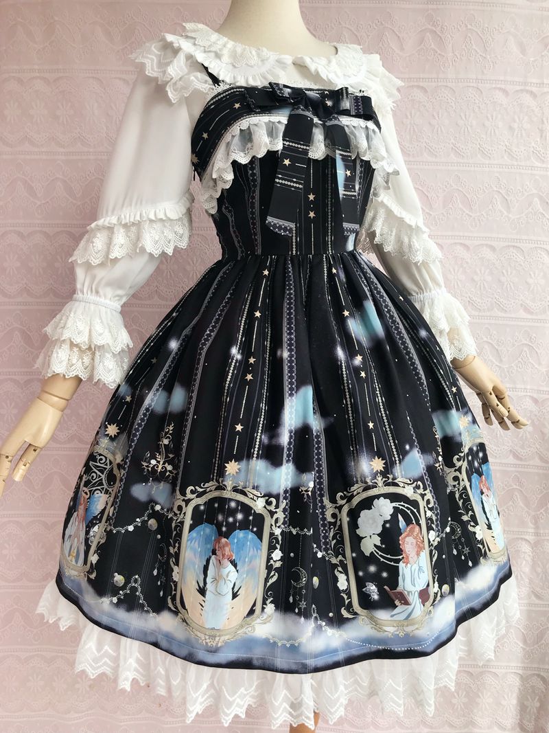 Yilia - Oriel's Blessing - Angel-themed Printed Lolita Jumper Dress