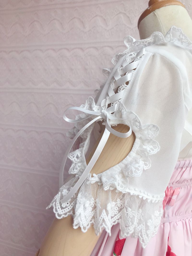 Yilia - Sweet Lolita Puff Sleeve Short - Sleeve Blouse Innerwear