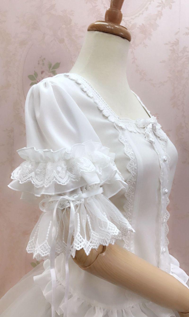 Yilia - Summer Lace Short Sleeve Lolita - Blouse Innerwear