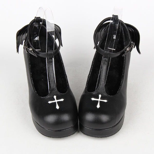 Angelic imprint - Gothic Lolita Wings and Cross Shoes - for Chistmas Shoes