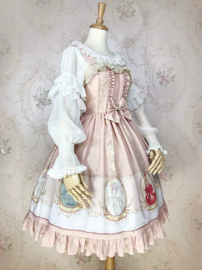 Yilia - Sheer Ruffle - Hime Sleeve Chiffon Blouse
