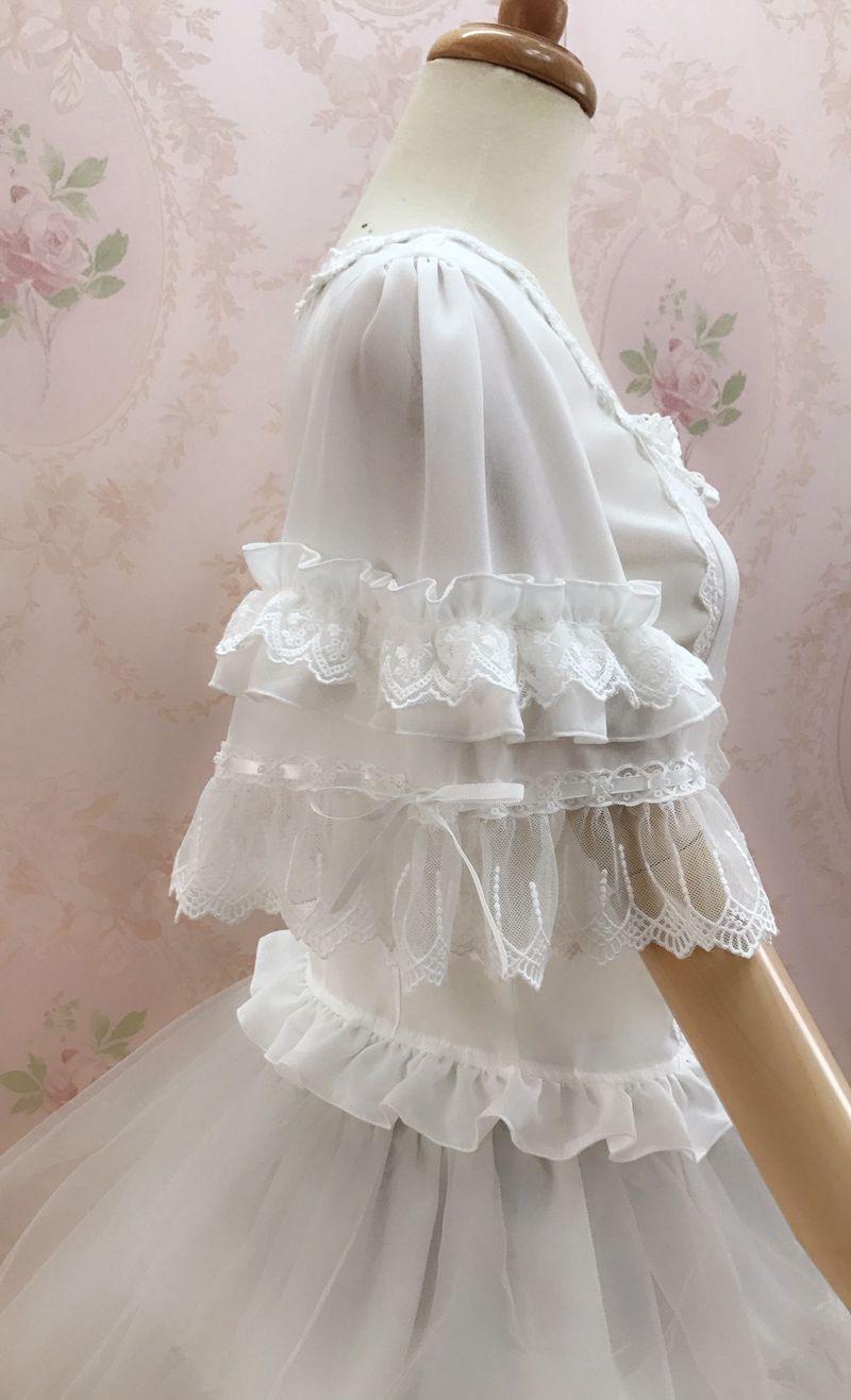 Yilia - Summer Lace Short Sleeve Lolita - Blouse Innerwear