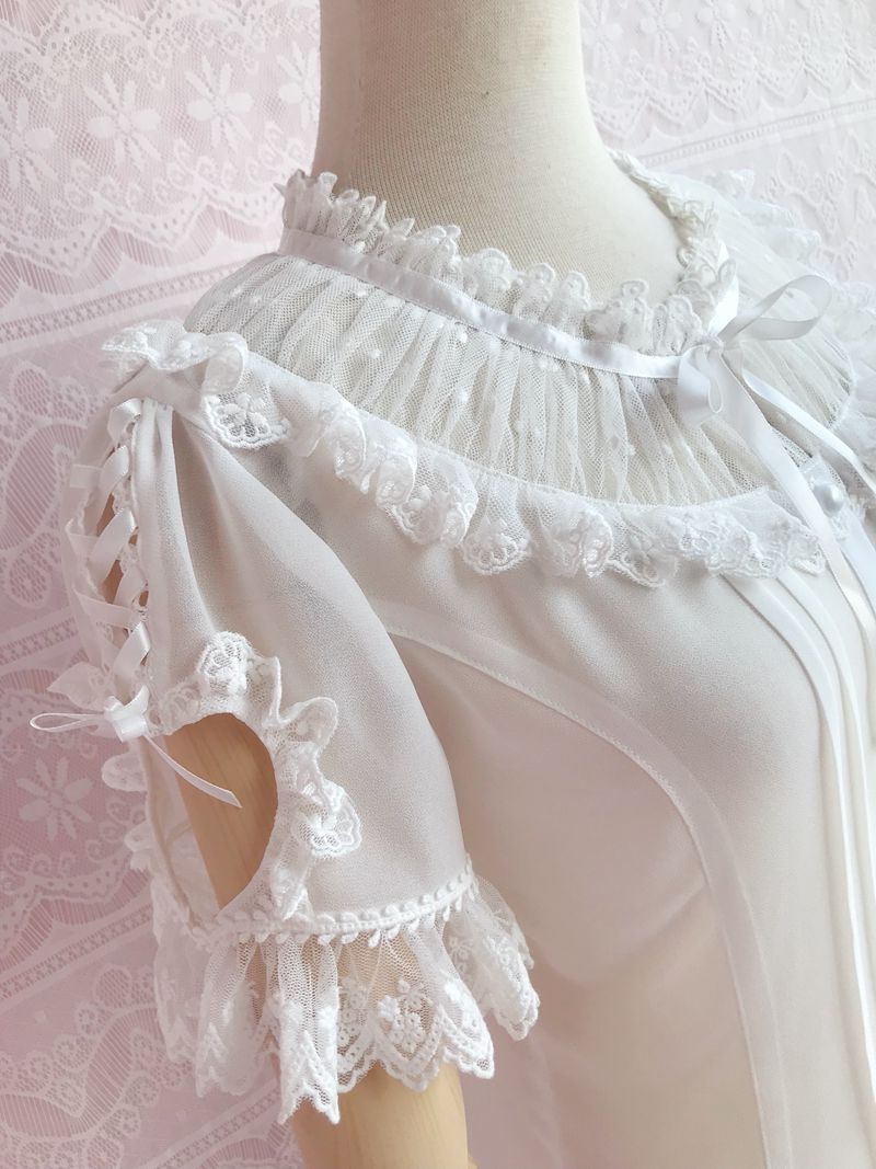 Yilia - Sweet Lolita Puff Sleeve Short - Sleeve Blouse Innerwear