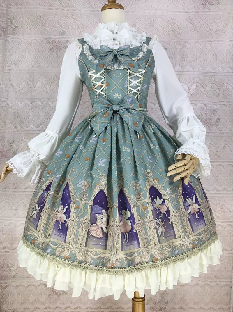 Dream Elf - Chiffon Lolita JSK Dress XS light cyan