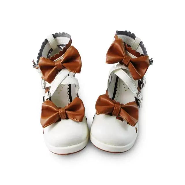 Antaina - Lolita Punk Bow Mid-Heel Multicolor - Shoes Shoes