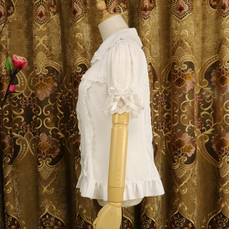 DMFS Lolita - Sweet Lolita Shirt Short Sleeve - Chiffon Blouse Innerwear