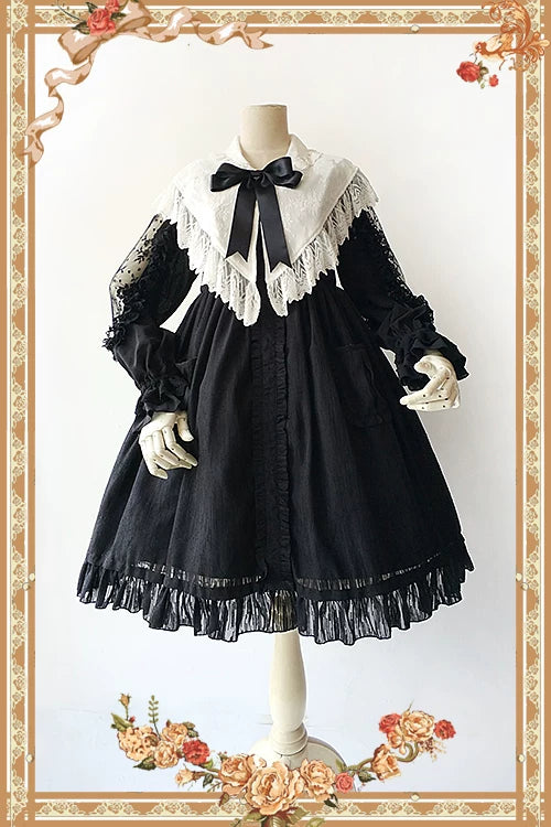 Infanta - Jenny Cookie - Lace-Sleeve Chiffon Blouse
