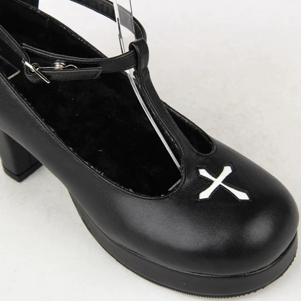 Angelic imprint - Gothic Lolita Wings and Cross Shoes - for Chistmas Shoes