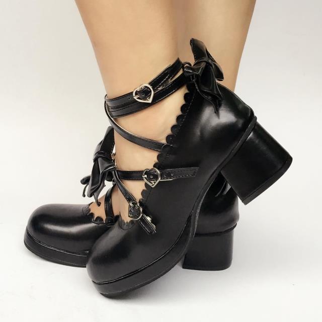 Antaina - Popular Japanese Lolita Bow Strap - Multiple Colors Shoes
