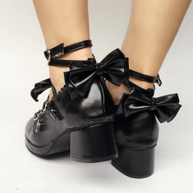 Antaina - Popular Japanese Lolita Bow Strap - Multiple Colors Shoes
