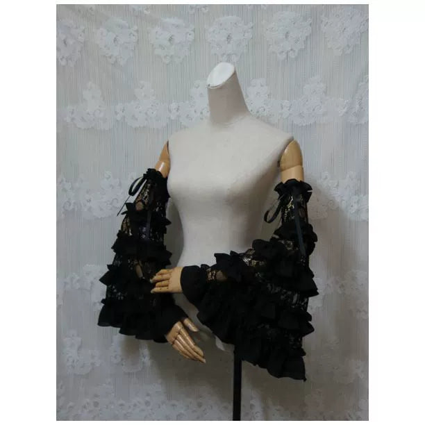 Yami - Hime Sleeves - Pair of Lolita Hime sleeves with flared cuffs - product detail 10