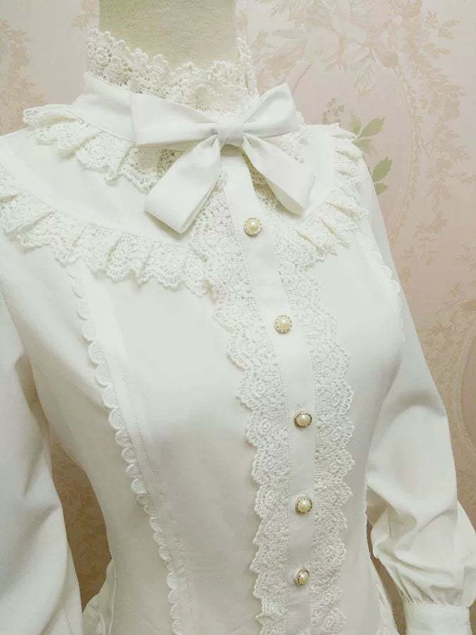 Yilia - Yilia Lolita - Stand Collar Classic Lolita Blouse