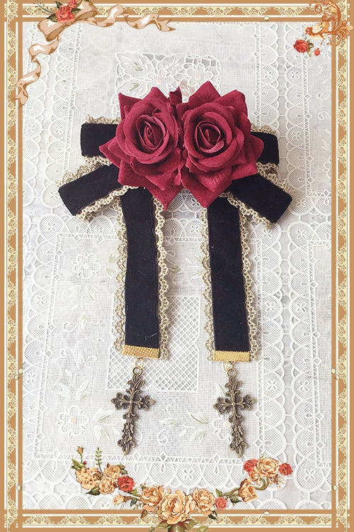 Infanta - Doll's Room - Ribbon Bows & Rose Cross Clips