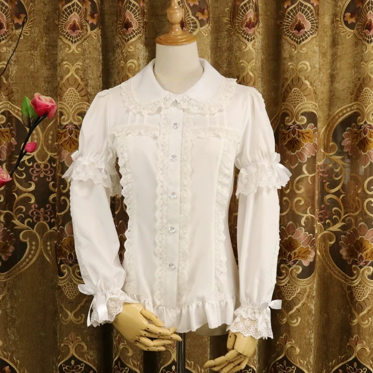 DMFS Lolita - Sweet Lolita Shirt Short Sleeve - Chiffon Blouse Innerwear