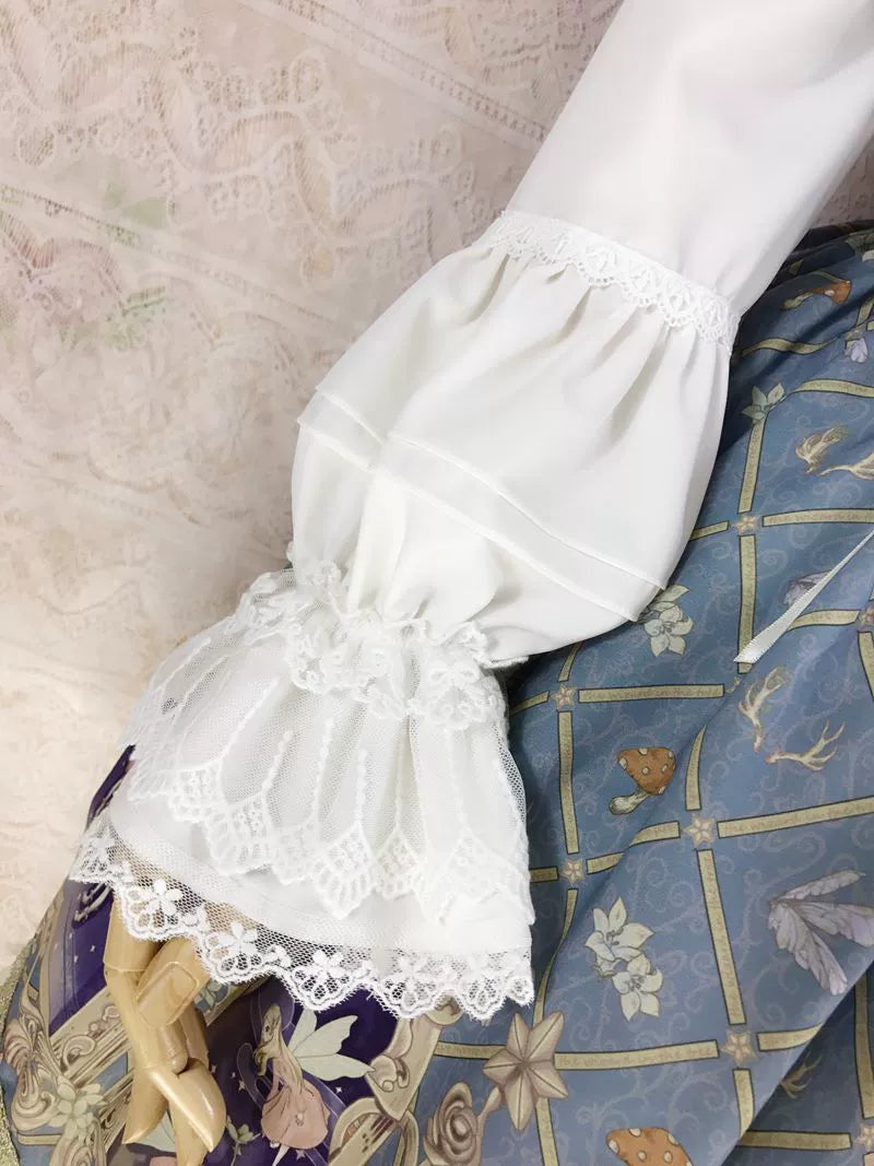 Yilia - Yilia Lolita - Elegant Lolita Shirt Stand Collar Long Puff Sleeve Blouse