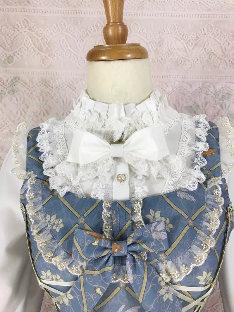 Yilia - Yilia Lolita - Elegant Lolita Shirt Stand Collar Long Puff Sleeve Blouse