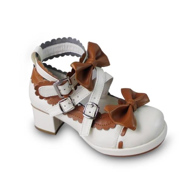 Antaina - Lolita Punk Bow Mid-Heel Multicolor - Shoes Shoes