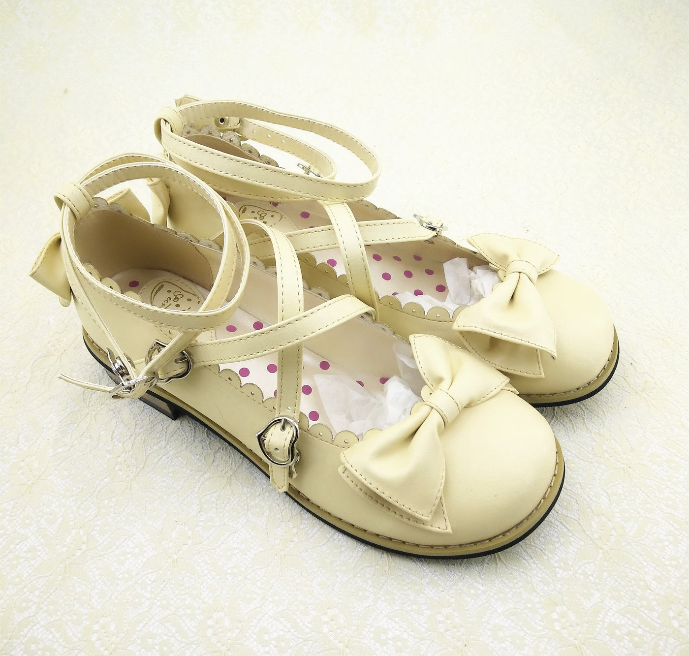 Meixie - Lovely Lolita Low Heel Cross Strap - Bow Tie Princess Shoes Shoes