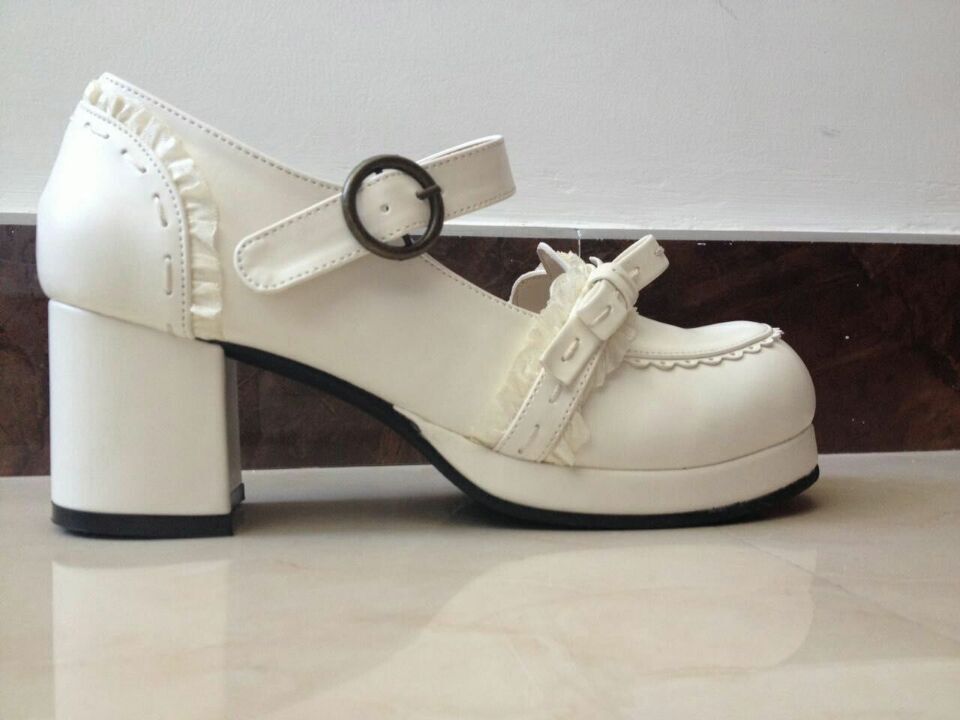 The Seventh Sense - Bow Lace - Lolita Shoes with a square toe - product detail 9