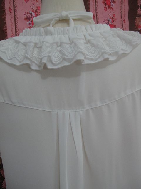 Yilia - Square Collar Chiffon Lolita Loose - Blouse Innerwear