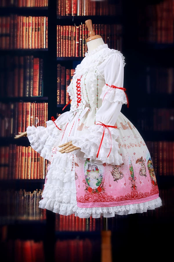 Yilia - Ribbon Princess - Tiered Hime Sleeve Chiffon Blouse