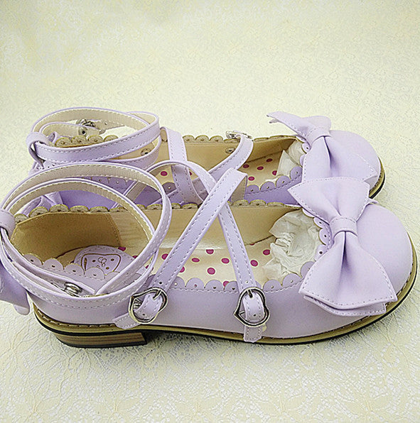 Meixie - Lovely Lolita Low Heel Cross Strap - Bow Tie Princess Shoes Shoes