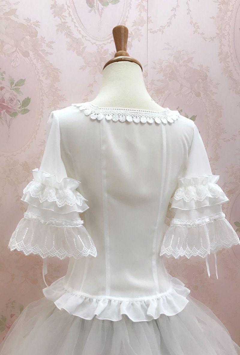 Yilia - Summer Lace Short Sleeve Lolita - Blouse Innerwear