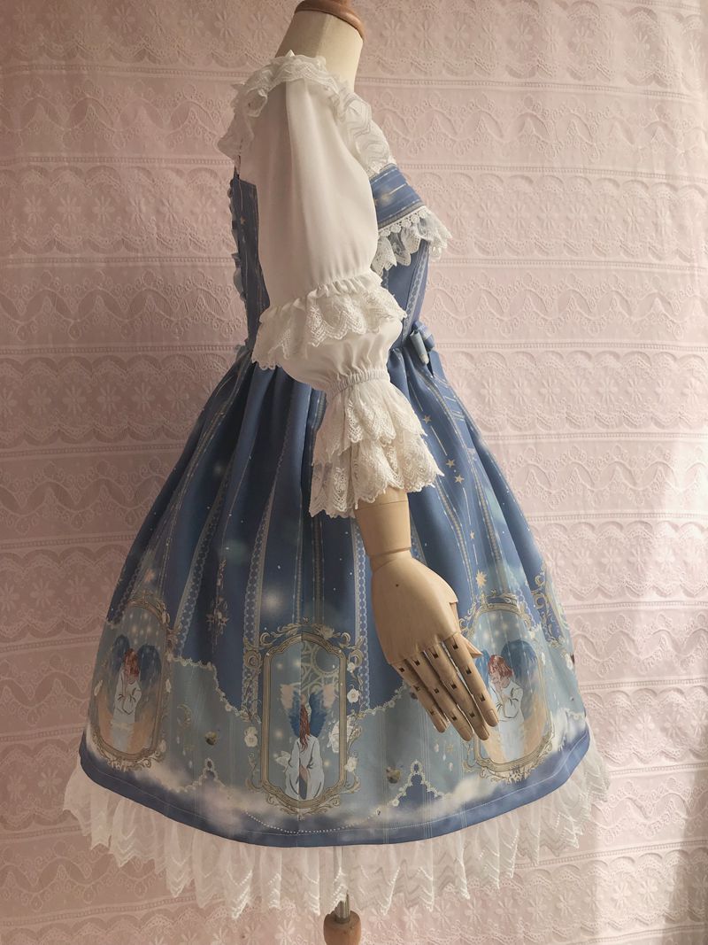 Yilia - Oriel's Blessing - Angel-themed Printed Lolita Jumper Dress