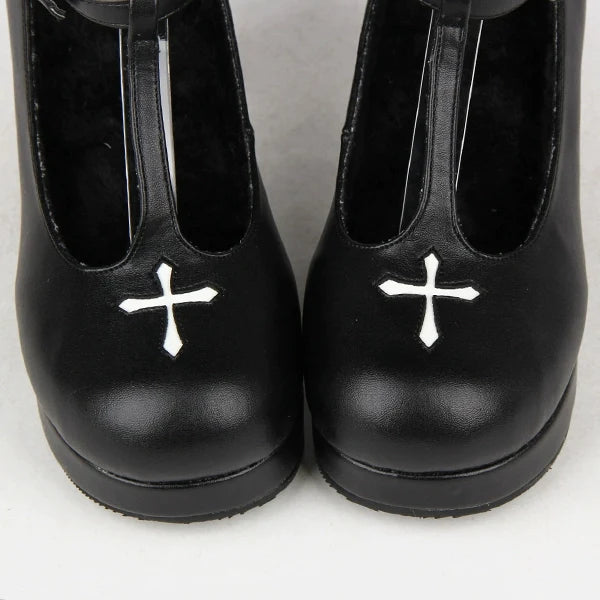 Angelic imprint - Gothic Lolita Wings and Cross Shoes - for Chistmas Shoes