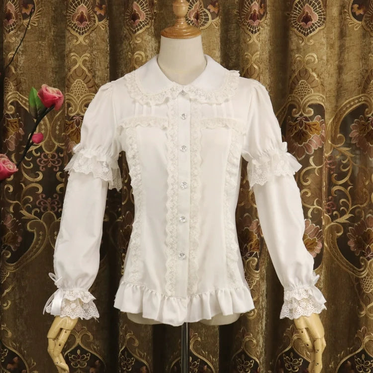 DMFS Lolita - Sweet Lolita Shirt Short Sleeve - Chiffon Blouse Innerwear