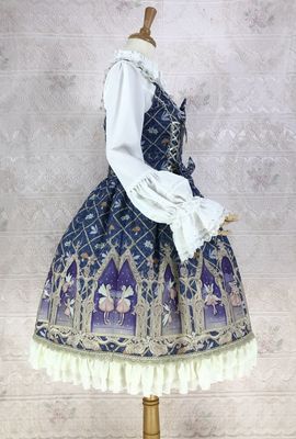 Dream Elf - Chiffon Lolita JSK Dress XS light navy blue