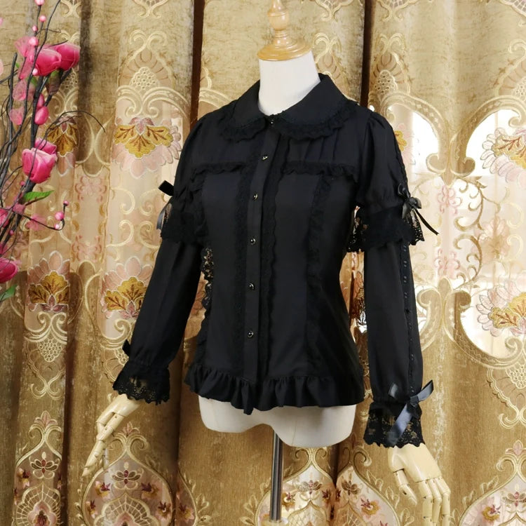 DMFS Lolita - Sweet Lolita Shirt Short Sleeve - Chiffon Blouse Innerwear