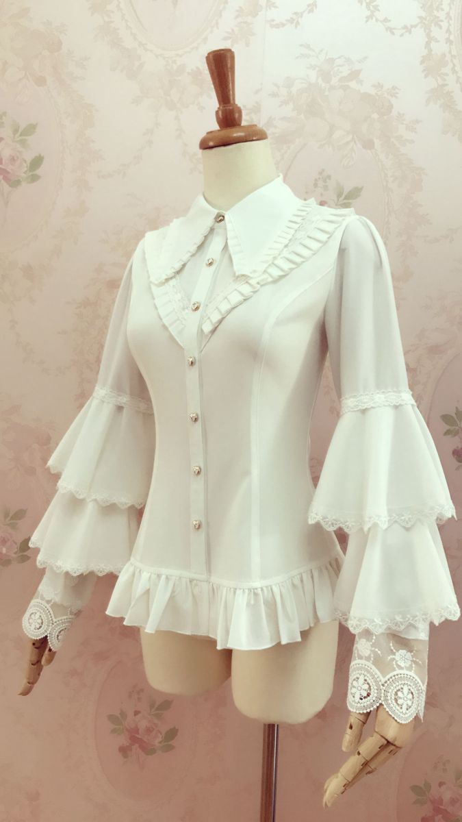 Yilia - Elegant Lolita Long Sleeve Slim Fit - Blouse Innerwear